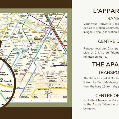 4#duplex 2 Pers#paris 15#commerce#ac Apartment *
